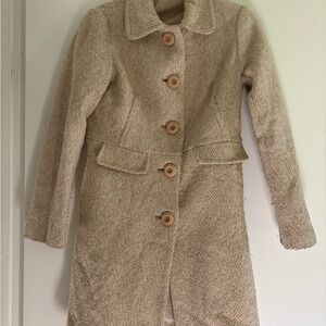 Elegant Tan Tweedlike Coat